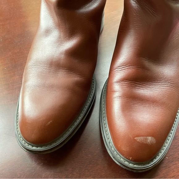 Salvatore Ferragamo Women’s Tall Brown Leather Riding Boots Size 10B - Picture 11 of 12